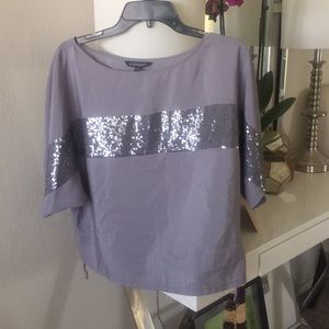 Express silver sequined top